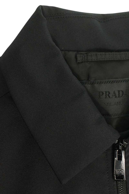 PRADA Triangle Logo Plaque Shirt Jacket Black Size S