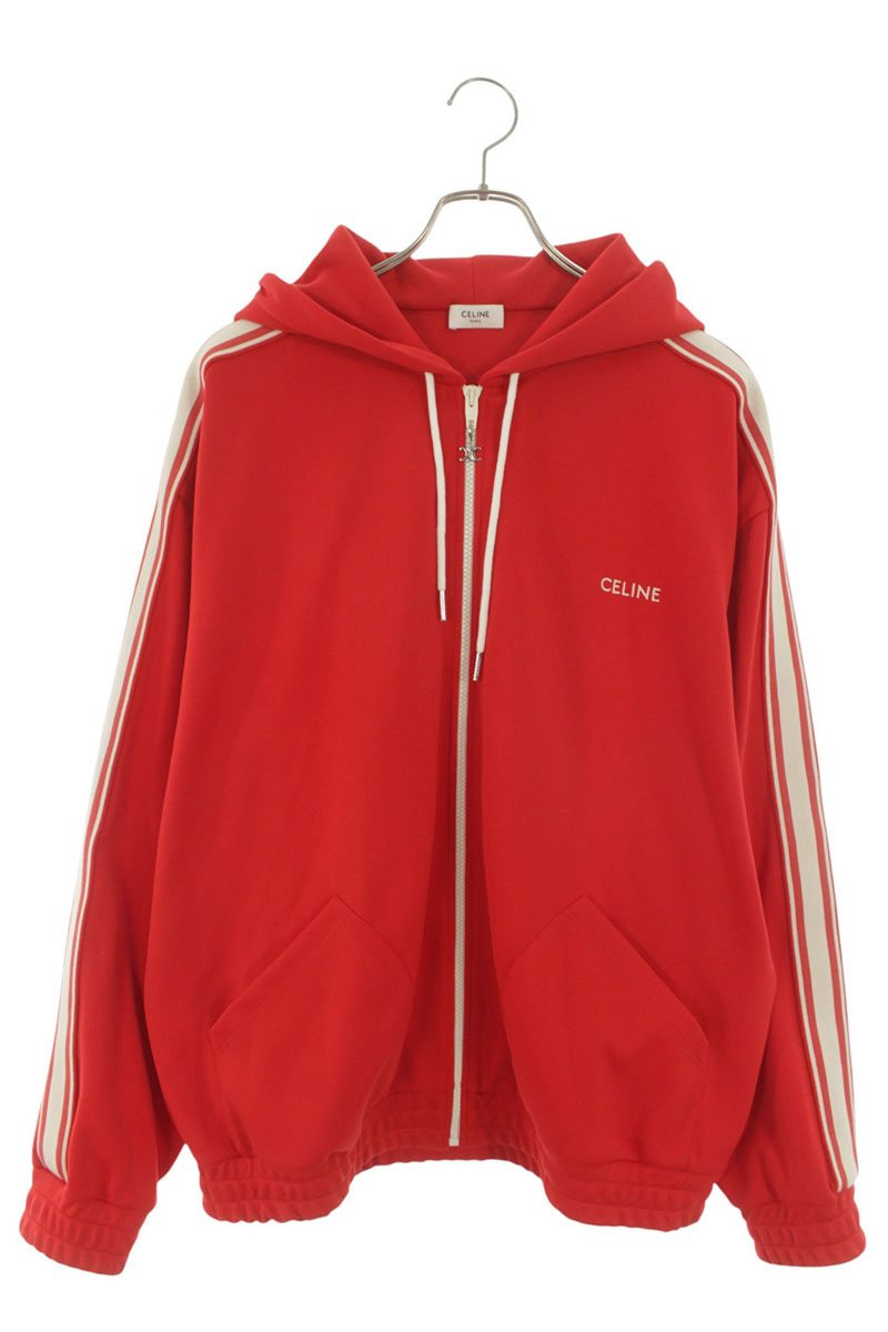 CELINE Triomphe Tracksuit Blouson Red/White Size L