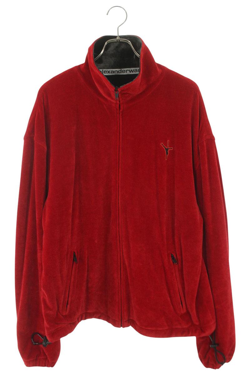 ALEXANDER WANG Velour Zip-Up Track Blouson Red Size S