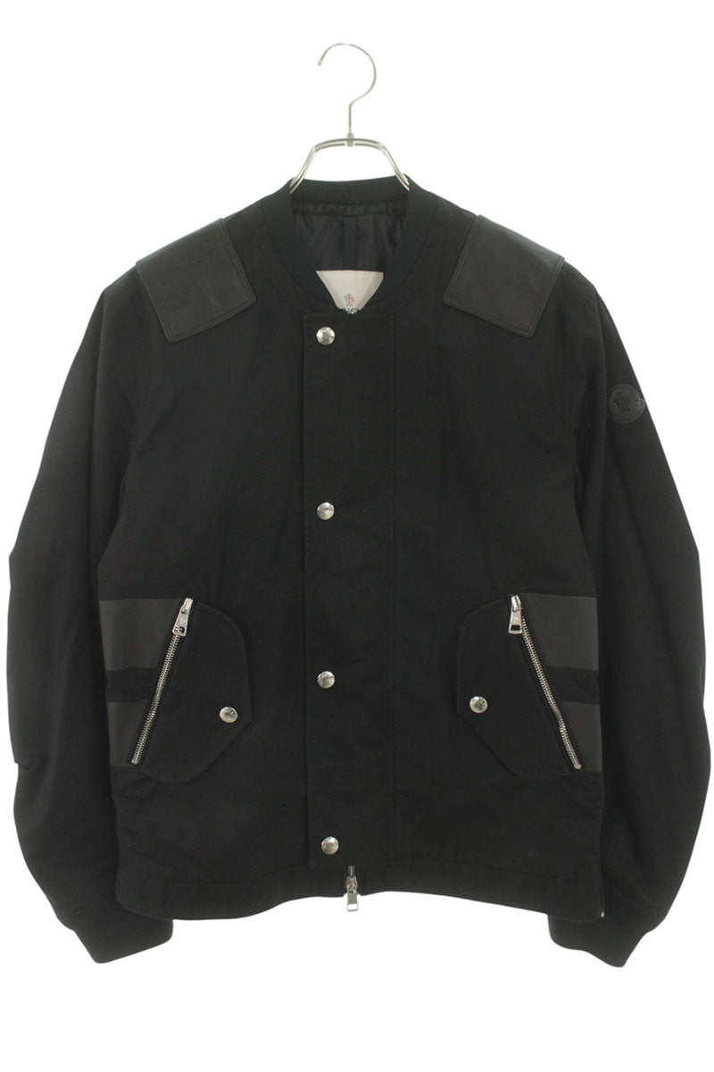 MONCLER Logo Patch Zip-Up Blouson Black Size S