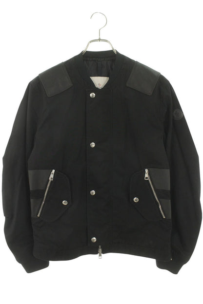 MONCLER Logo Patch Zip-Up Blouson Black Size S