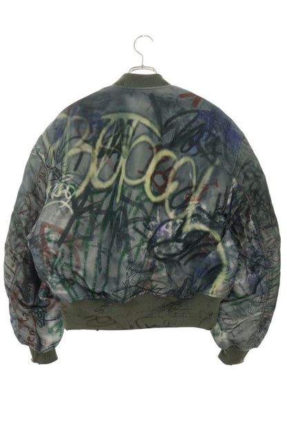 Protocol Index Graffiti Print Reversible Bomber Size M