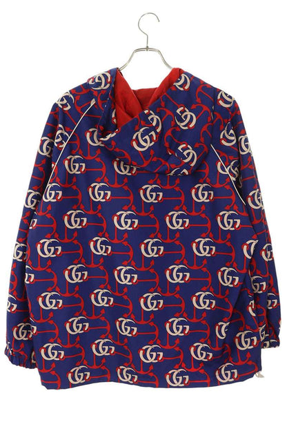 GUCCI Multi Monogram Zip-Up Blouson Blue/White/Red Size M