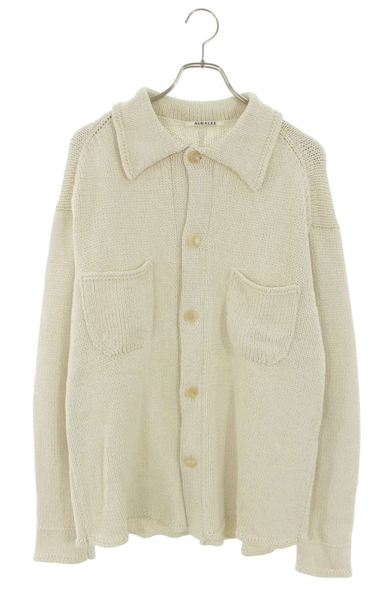 AURALEE Cotton Knit Blouson Beige Size L