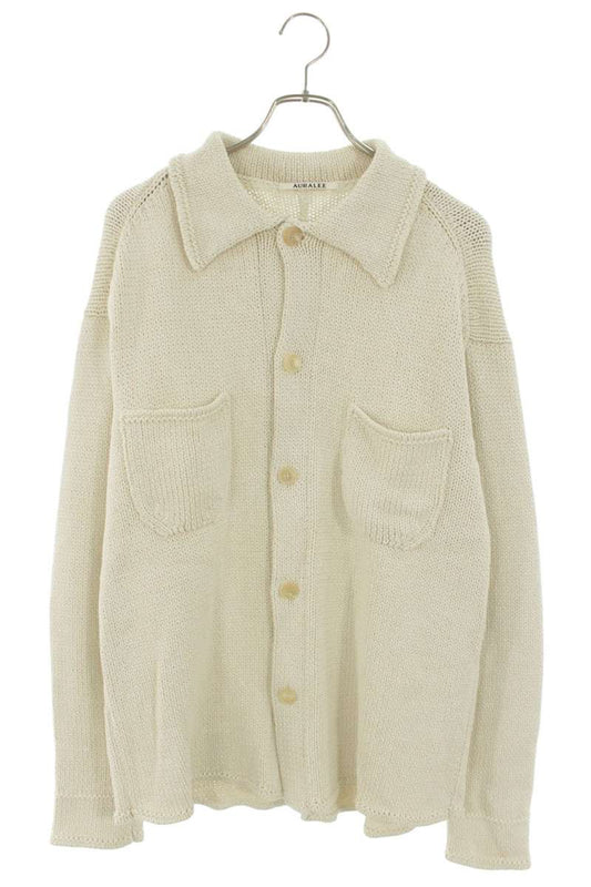 AURALEE Cotton Knit Blouson Beige Size L