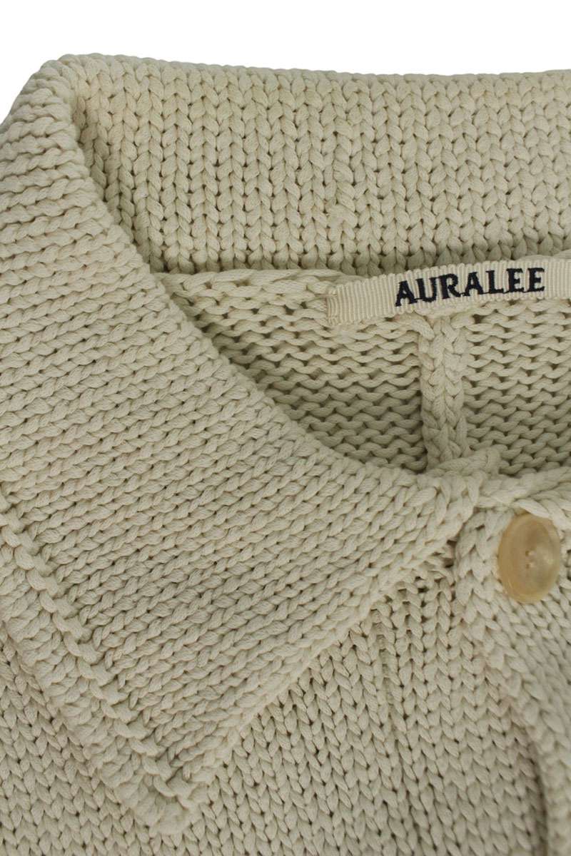 AURALEE Cotton Knit Blouson Beige Size L