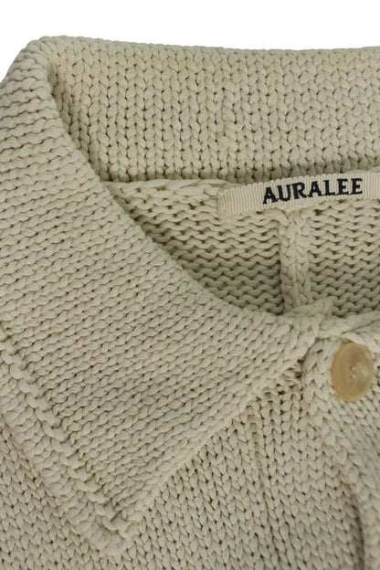 AURALEE Cotton Knit Blouson Beige Size L