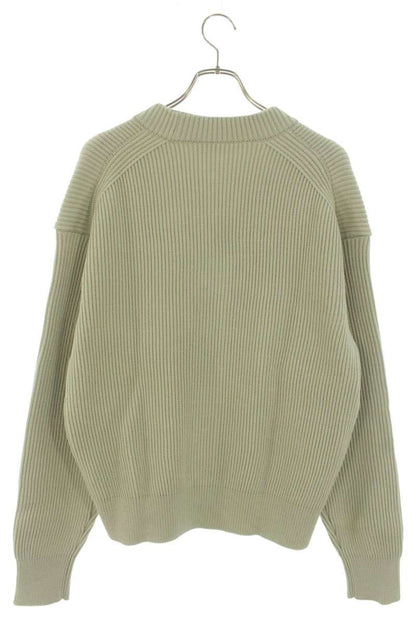 AURALEE Wool Knit Jacket Light Green Size XL