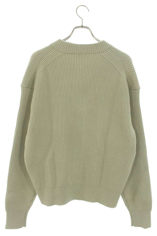 AURALEE Wool Knit Jacket Light Green Size XL