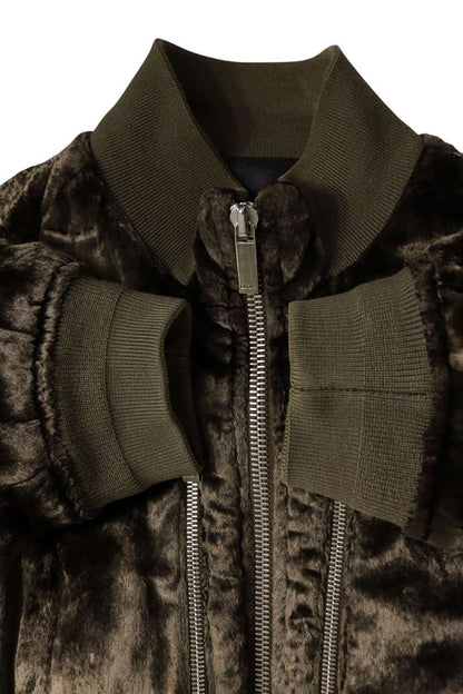 DIOR Velour Bomber Jacket Khaki Green Size 44