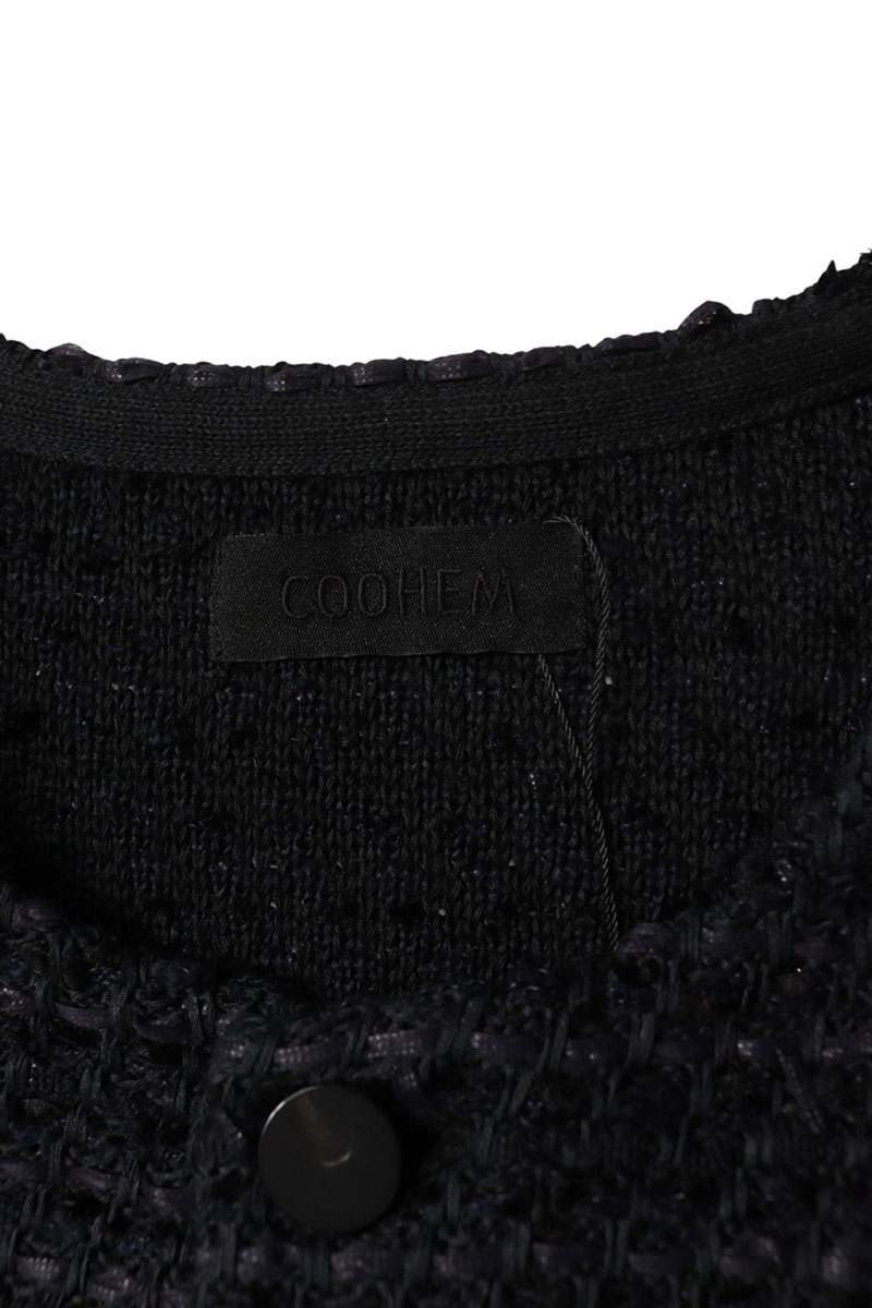 Coohem Collarless Cotton Nylon Blouson Black Size XL