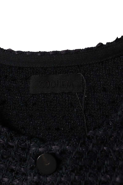Coohem Collarless Cotton Nylon Blouson Black Size XL