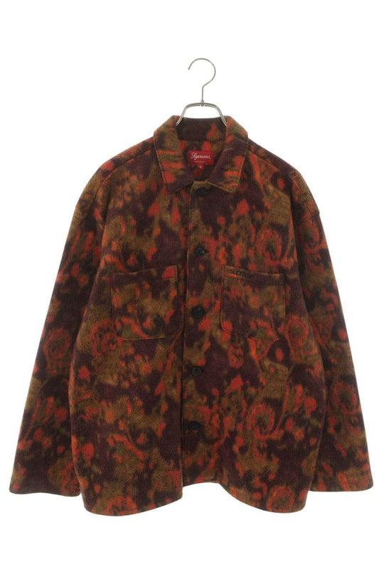 SUPREME 21AW Paisley Fleece Shirt Red Size S