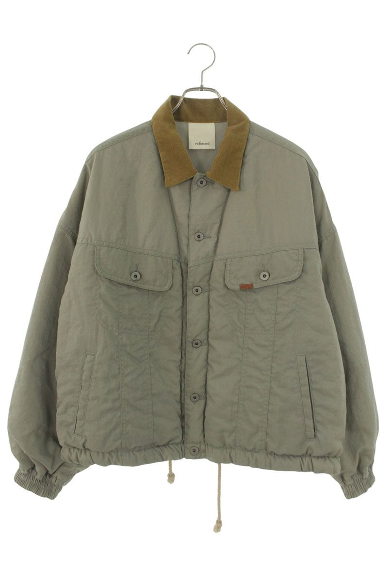 refomed 24AW Corduroy Collar Nylon Doka Jacket Gray Size M