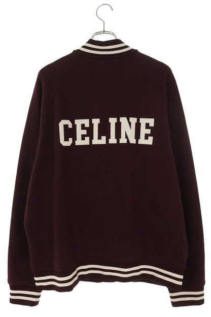 CELINE Cotton College Logo Teddy Blouson Red Size L