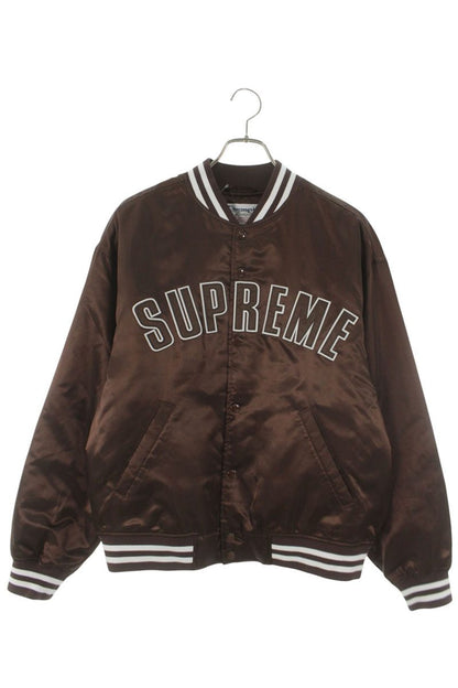 SUPREME 26SS x Champion Satin Varsity Jacket Brown Size M