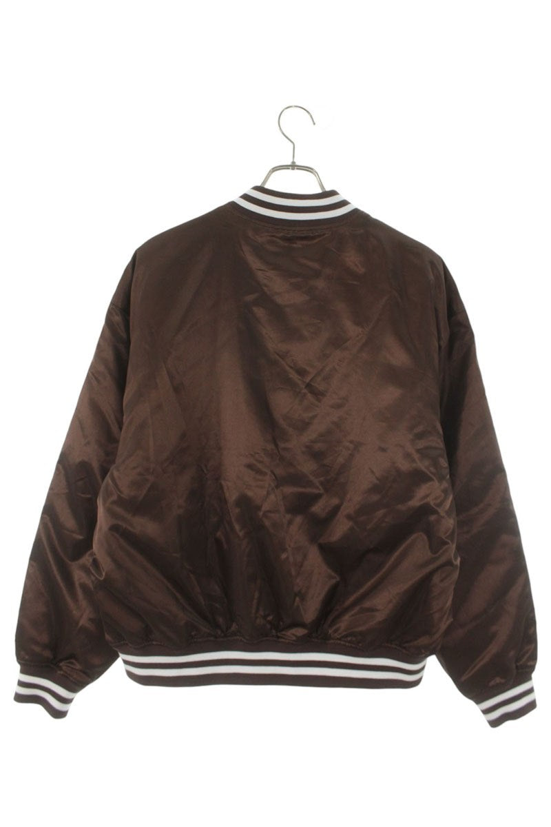 SUPREME 26SS x Champion Satin Varsity Jacket Brown Size M