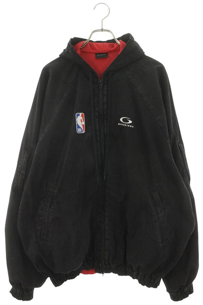 BALENCIAGA NBA Denim Blouson Black/Red Size XS