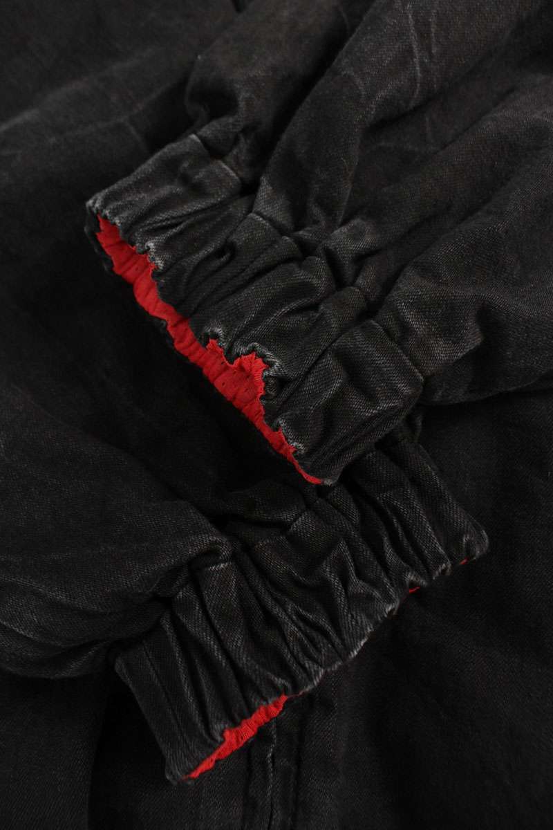 BALENCIAGA NBA Denim Blouson Black/Red Size XS