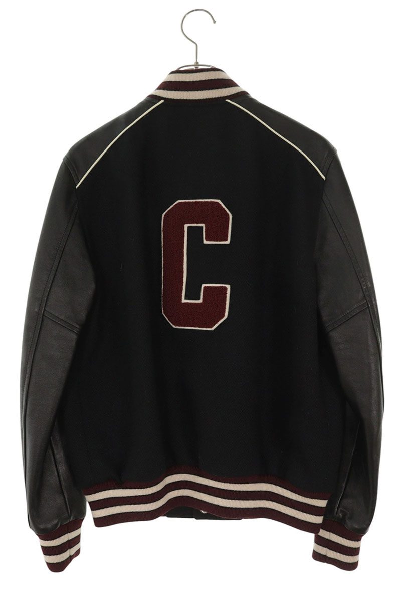 CELINE C Logo Patch Wool Blend Teddy Blouson Multi Size XS