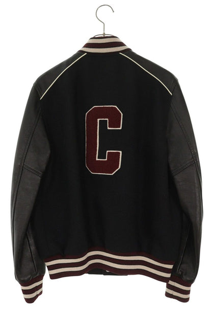CELINE C Logo Patch Wool Blend Teddy Blouson Multi Size XS
