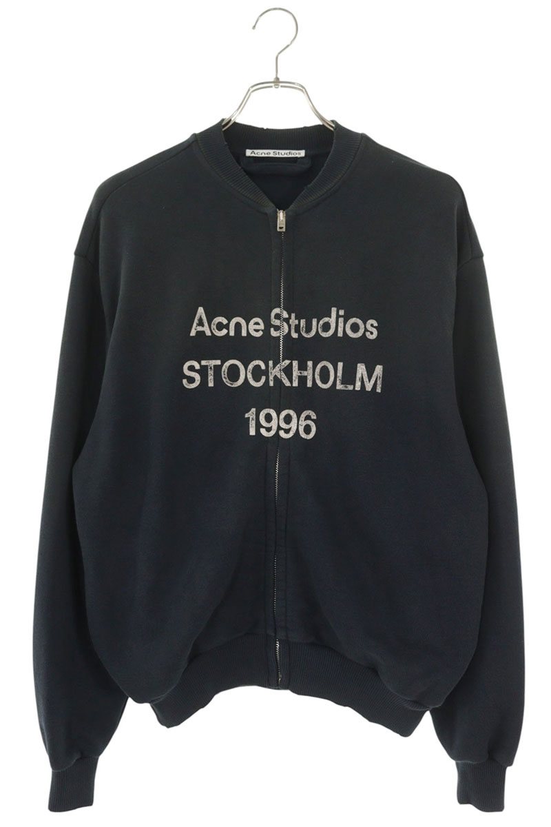 ACNE STUDIOS Vintage Wash Logo Print Zip Blouson Size XXS