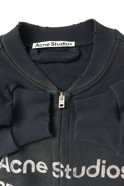 ACNE STUDIOS Vintage Wash Logo Print Zip Blouson Size XXS
