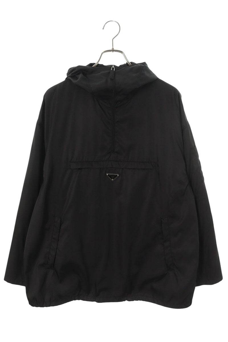 PRADA 18AW Triangle Logo Nylon Anorak Black Size M