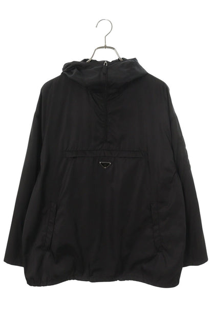 PRADA 18AW Triangle Logo Nylon Anorak Black Size M