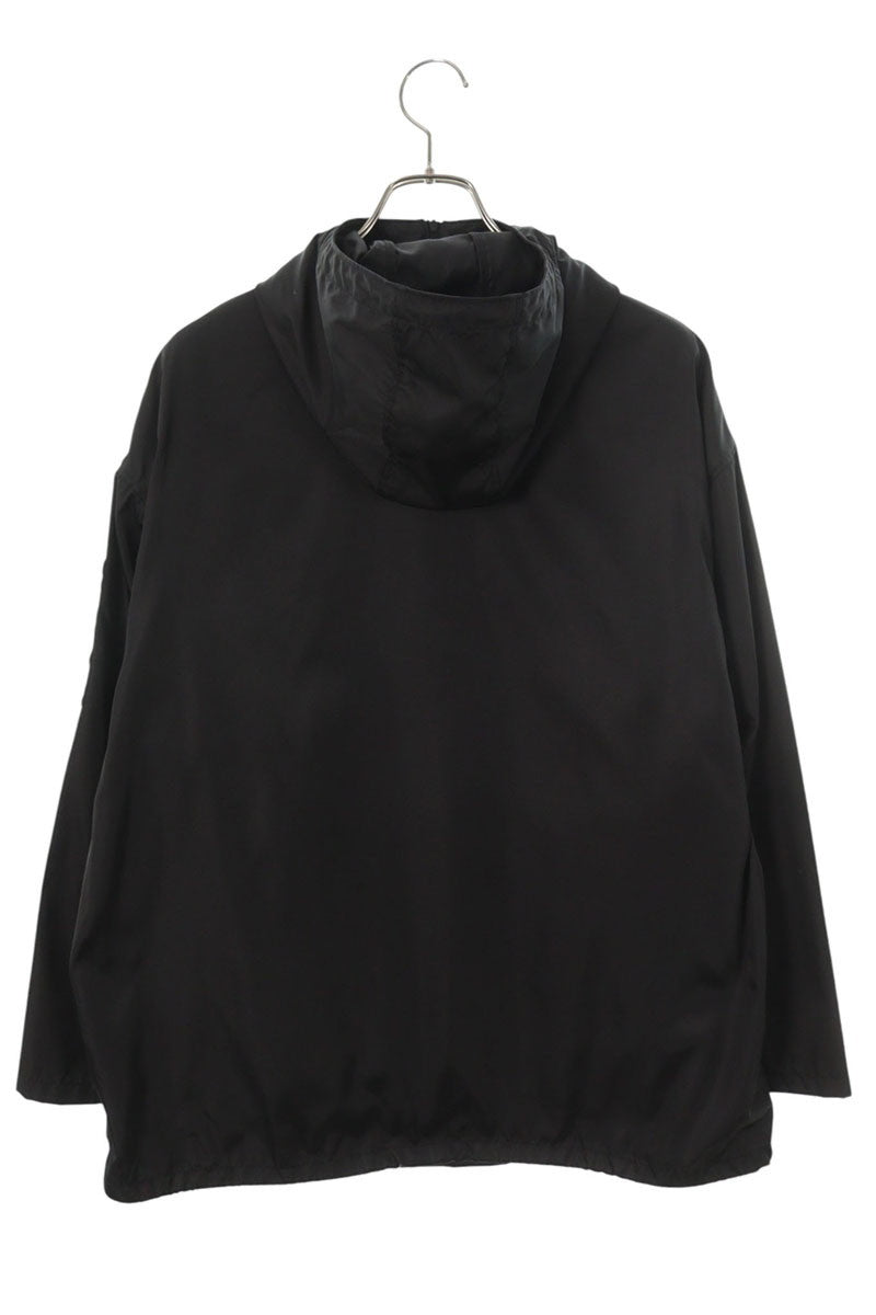 PRADA 18AW Triangle Logo Nylon Anorak Black Size M