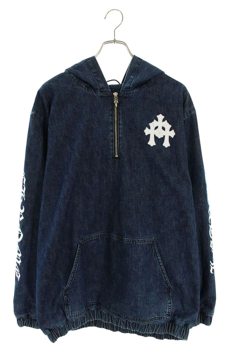 Chrome Hearts RUCKUS Half-Zip Denim Anorak Blue Size L