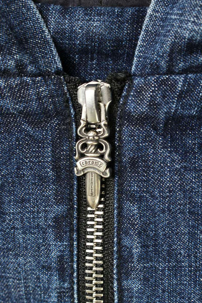 Chrome Hearts RUCKUS Half-Zip Denim Anorak Blue Size L