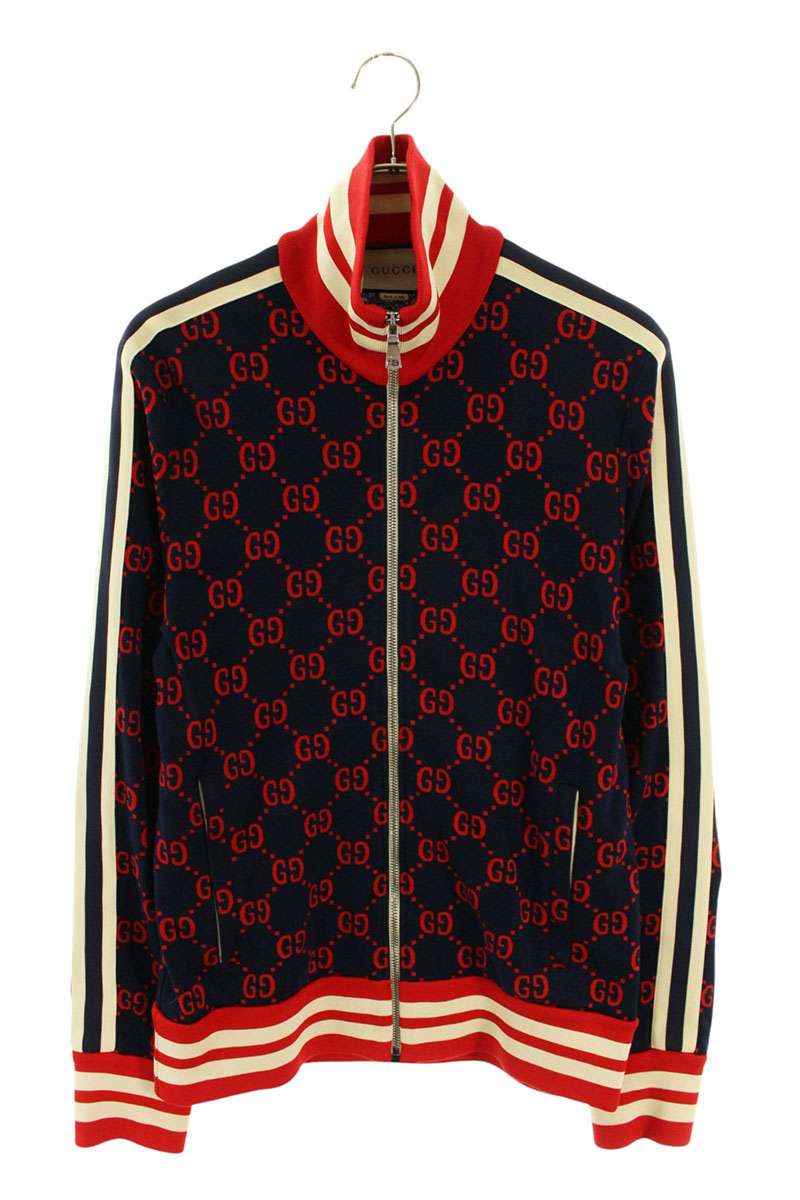 GUCCI GG Jacquard Track Jacket Navy/Red Size M