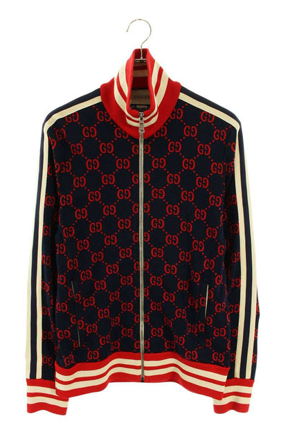 GUCCI GG Jacquard Track Jacket Navy/Red Size M