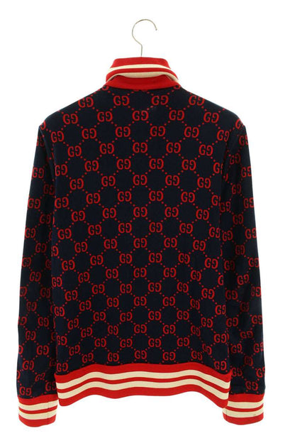 GUCCI GG Jacquard Track Jacket Navy/Red Size M