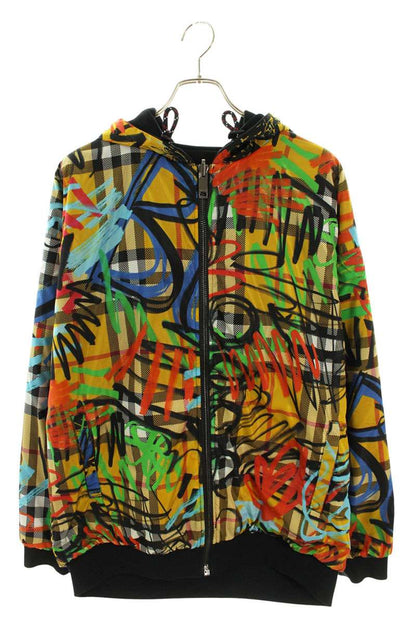 Burberry Patterned Nylon Reversible Zip Jacket Size S