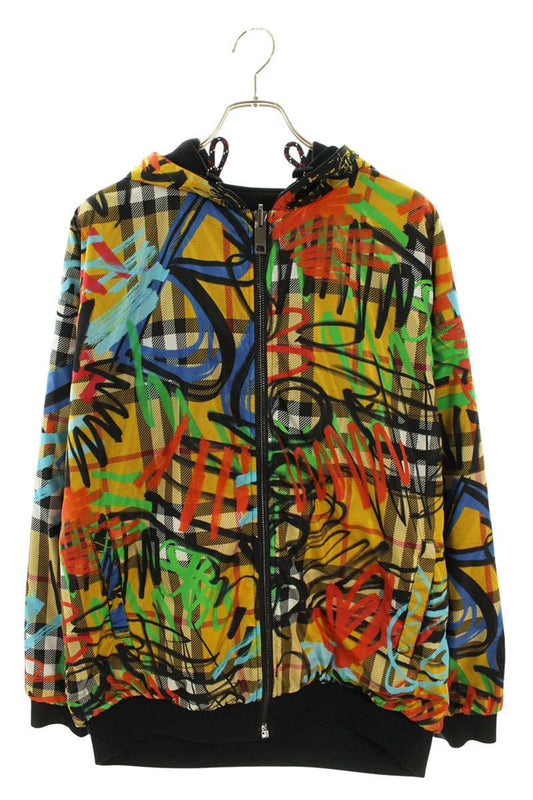 Burberry Patterned Nylon Reversible Zip Jacket Size S