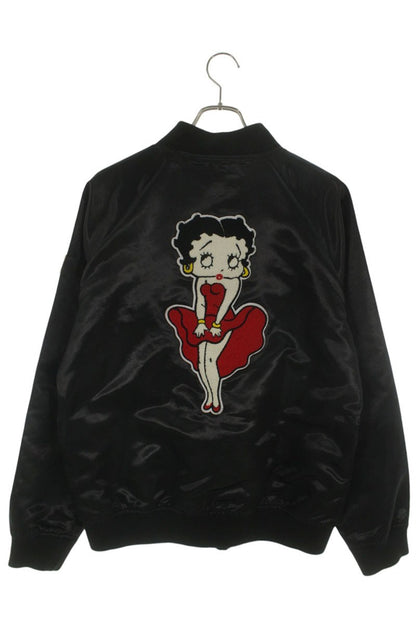 SUPREME 16SS Betty Boop Satin Club Jacket Black Size L