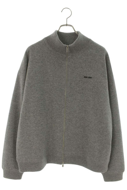miumiu Cashmere Knit Track Jacket Gray Size S