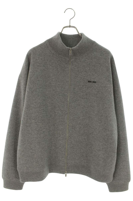 miumiu Cashmere Knit Track Jacket Gray Size S