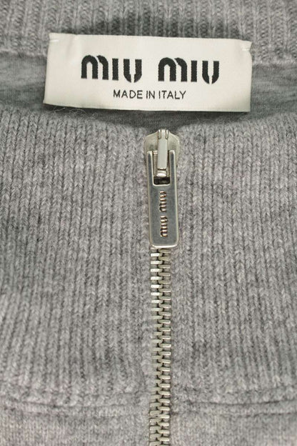miumiu Cashmere Knit Track Jacket Gray Size S