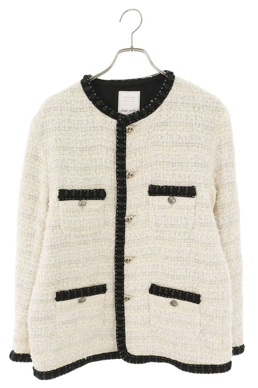 READYMADE Heart Button Tweed Jacket White Size S
