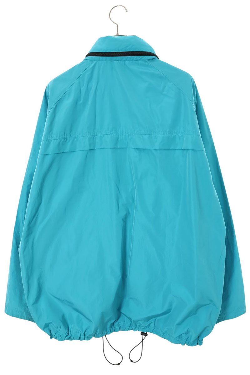BALENCIAGA Logo Packable Zip-Up Blouson Blue Size XS