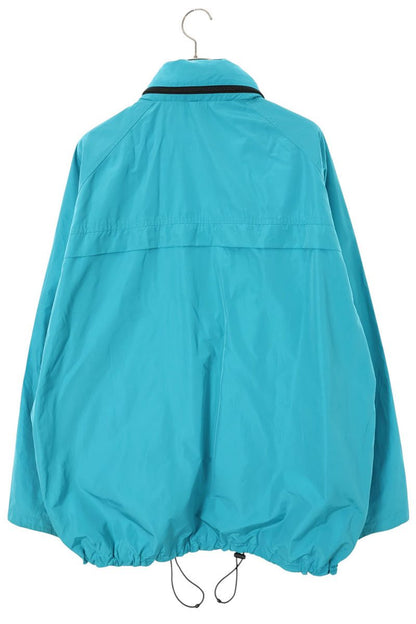 BALENCIAGA Logo Packable Zip-Up Blouson Blue Size XS