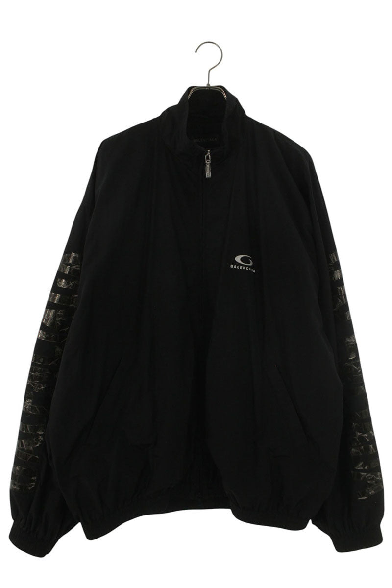 BALENCIAGA Cotton Nylon Sleeve Print Track Jacket Size L