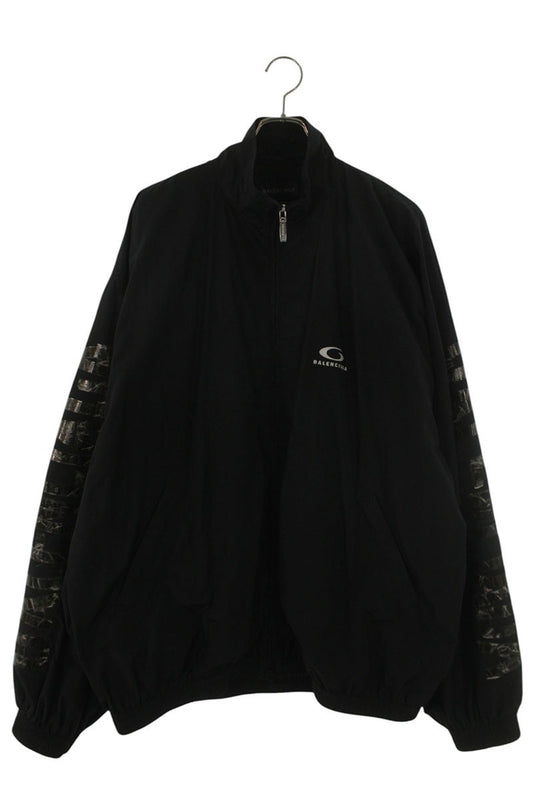 BALENCIAGA Cotton Nylon Sleeve Print Track Jacket Size L