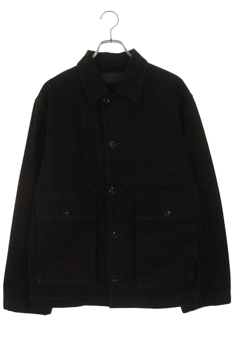 LEMAIRE Cotton Leather Boxy Jacket Black Size M