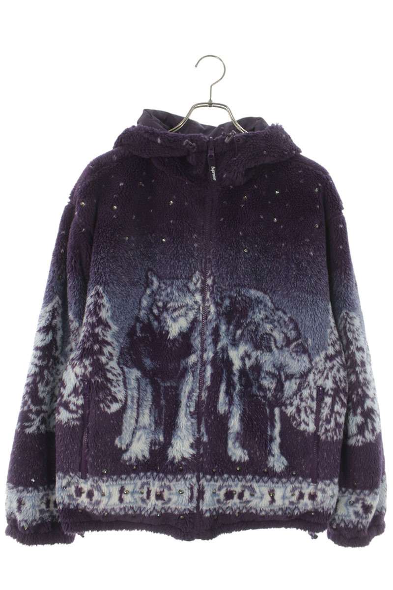 SUPREME 25AW Reversible Hooded Fleece Jacket Purple Size M