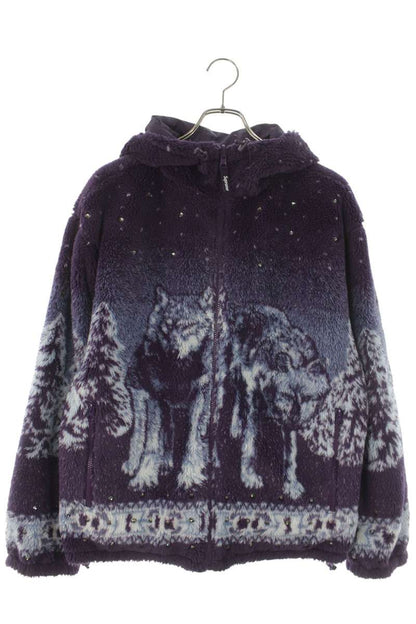 SUPREME 25AW Reversible Hooded Fleece Jacket Purple Size M