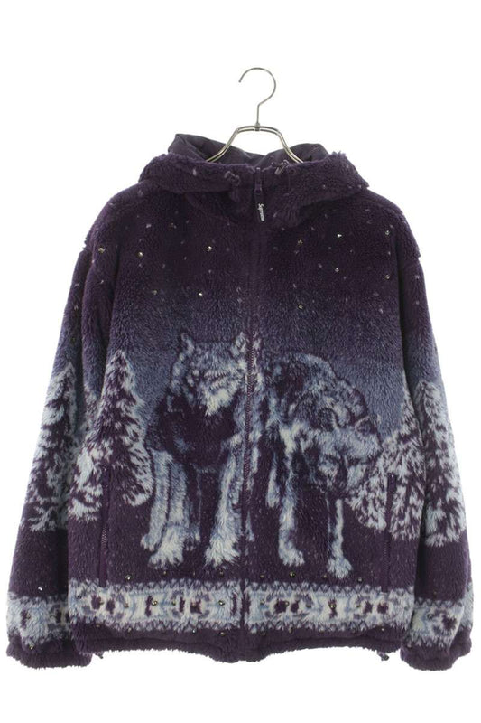 SUPREME 25AW Reversible Hooded Fleece Jacket Purple Size M
